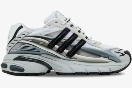 Pharrell x VIRGINIA x adidas Adistar Jellyfish sneaker in solid grey and black, side profile view. - SKU JP9265