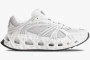 Side profile of Christian Dior B35 NXXT sneaker in white and grey with a 3D-printed lattice sole. - SKU 3SN323ZCY_H068