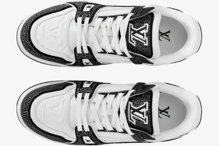 Louis Vuitton Trainer Sneaker Black Swarovski Crystal - Image 4