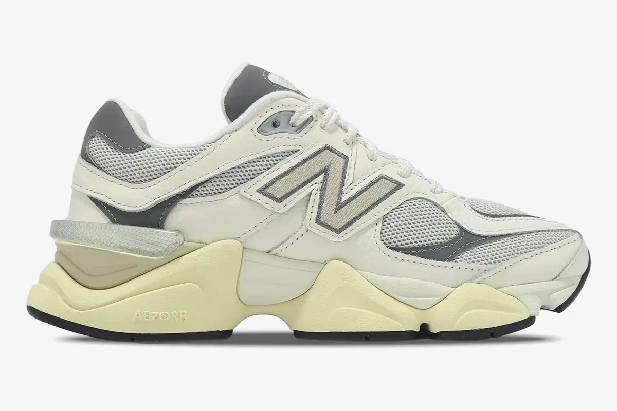new-balance-9060-white-grey-beige-side-view-u9060agad-692-007 New Balance 9060 sneakers in white, grey, and beige, shown from a side profile view. - SKU U9060AGAD