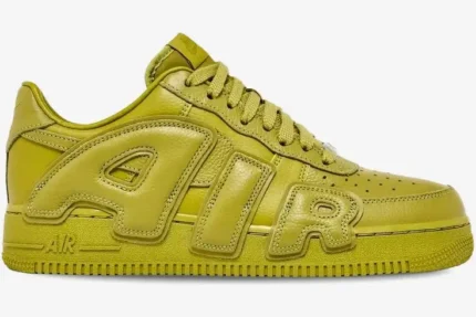 Nike Air Force 1 Low x Cactus Plant Flea Market in mossy green, side profile view with large AIR lettering. - SKU FQ7069-300