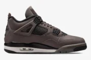 Side profile view of the Air Jordan 4 Retro sneaker in Cave Stone and Black colorway. - SKU FV5029-200
