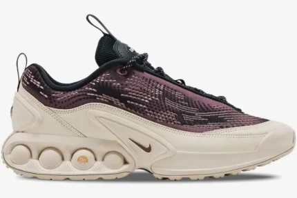 Nike Air Max Dn 'Smokey' Purple and Beige sneaker shown in a side profile view. - SKU HQ0912-200