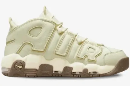 Nike Air More Uptempo '96 Coconut Milk sneaker in a side profile view with large AIR lettering. - SKU DV1137-100