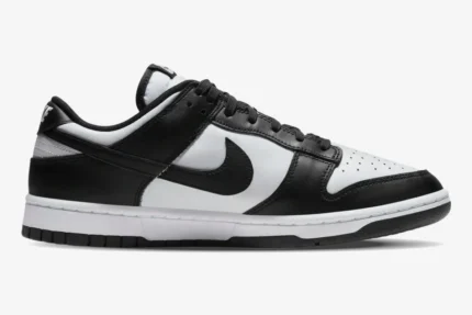 Nike Dunk SB Low Retro White Black Panda sneaker shown from a side profile perspective. - SKU DD1391-100