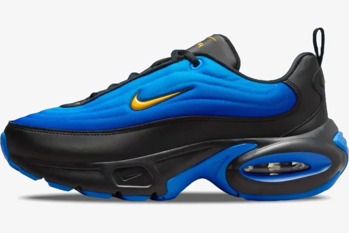 Nike Wmns Air Max Portal sneaker in Racer Blue and black, shown from a side profile view. - SKU HF3053-005