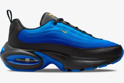 Nike Wmns Air Max Portal in Racer Blue and black, side profile view showing the Air Max unit. - SKU HF3053-005