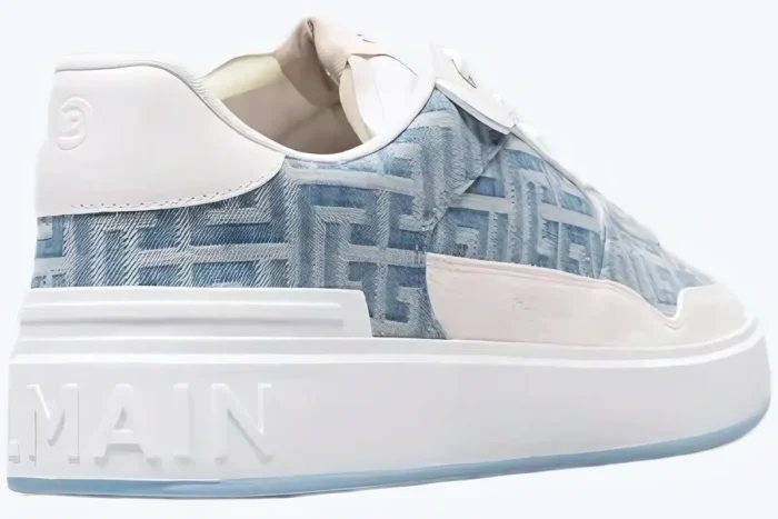 Balmain B-Court Flip Monogram Denim Blue White - Image 8