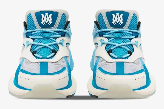 Amiri MA Runner Low Blue Leather and Suede Sneakers - Image 4