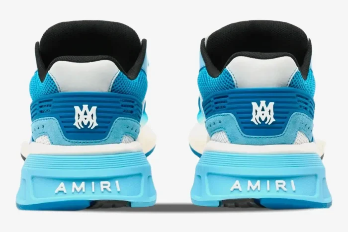 Amiri MA Runner Low Blue Leather and Suede Sneakers - Image 3