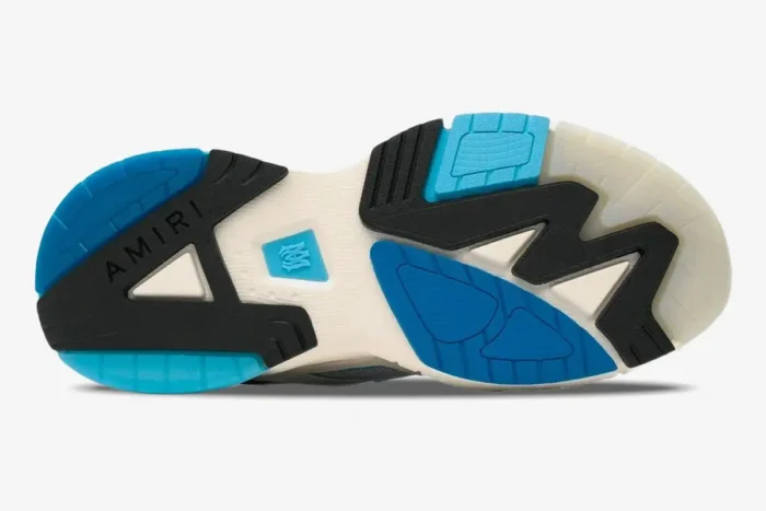 Amiri MA Runner Low Blue Leather and Suede Sneakers - Image 2