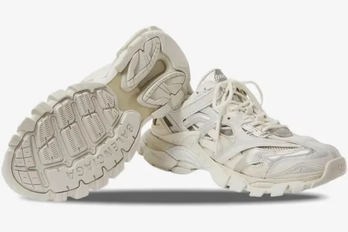 Balenciaga Track.2 Sneakers in White and Silver - Image 4