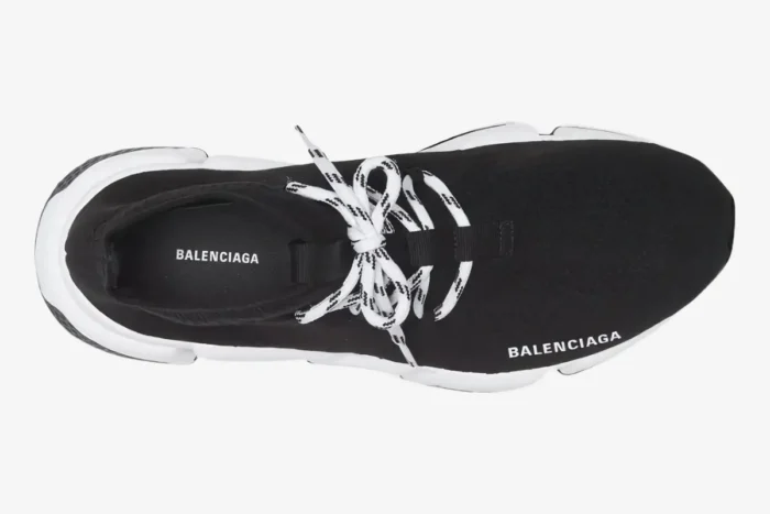 Balenciaga Speed Lace-Up Sneaker Black/White - Image 2