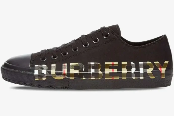 Burberry Larkhall Logo Print Canvas Low-Top Black - Image 2