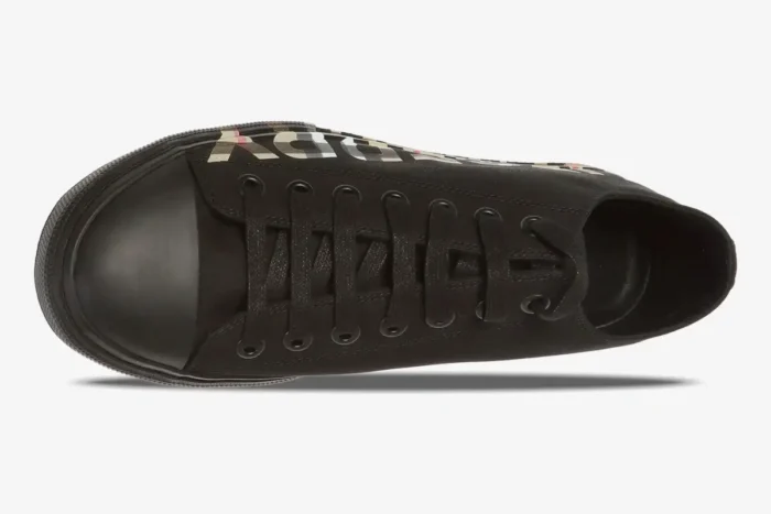 Burberry Larkhall Logo Print Canvas Low-Top Black - Image 5